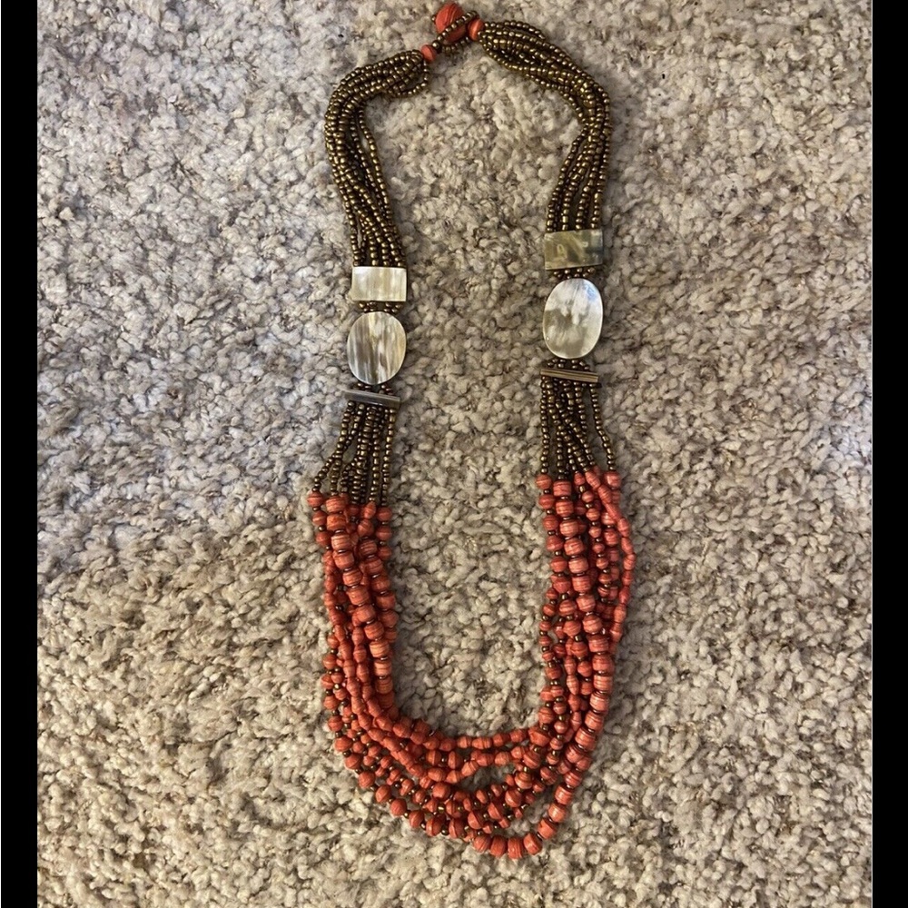 Firelight multi strand statement necklace